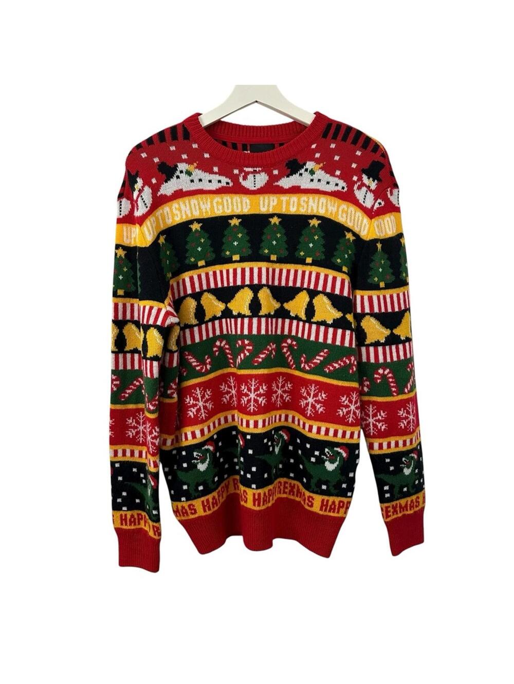 H&M Men’s Up To Snow Good Long Sleeve Holiday Christmas Sweater Size S